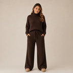 (KIT COM 2) Conjunto Tatiana de Tricot Mousse (Blusa Gola Alta + Calça)